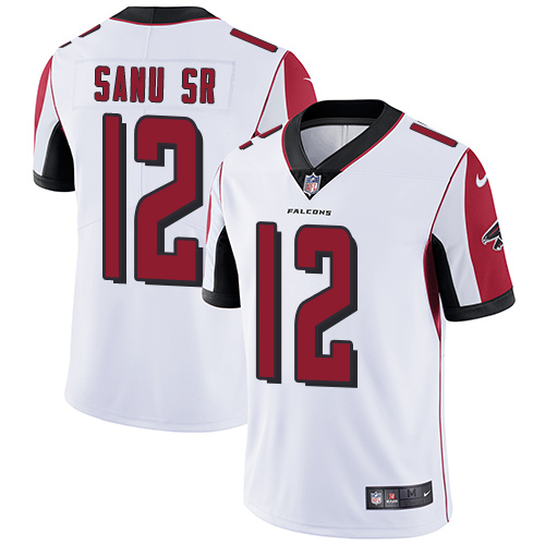 Nike Falcons #12 Mohamed Sanu Sr White Men's Stitched NFL Vapor Untouchable Limited Jersey - Click Image to Close